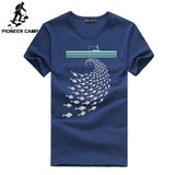 Single Pioneer Camp. Free shipping!2016 summer new fashion mens t-shirt shorts sportswear cotton loose print tshirts gym clothing blue